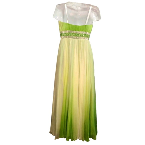 Sherri Hill Dress Womens 6 Green Silk Organza Sequin Strapless Gala Pageant Prom - Picture 2 of 7